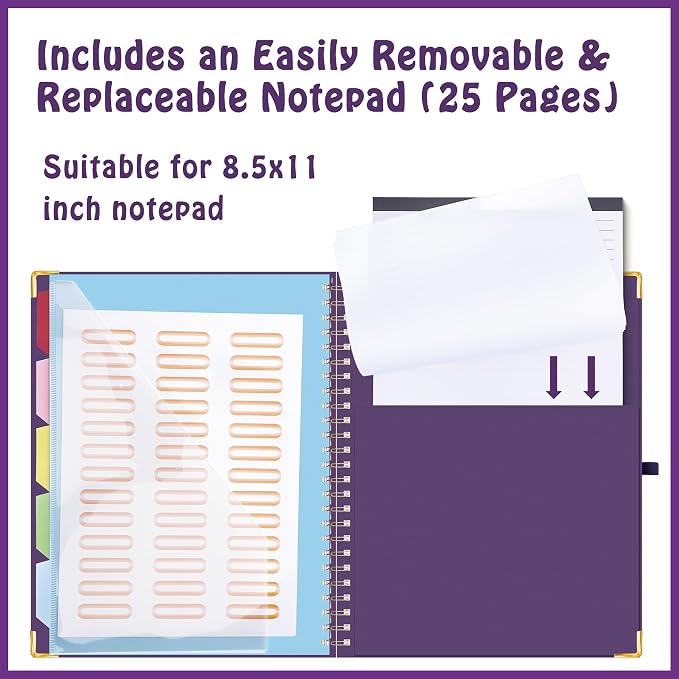 HAUTOCO Clipboard Folio with Refillable Lined Notepad - Image 3