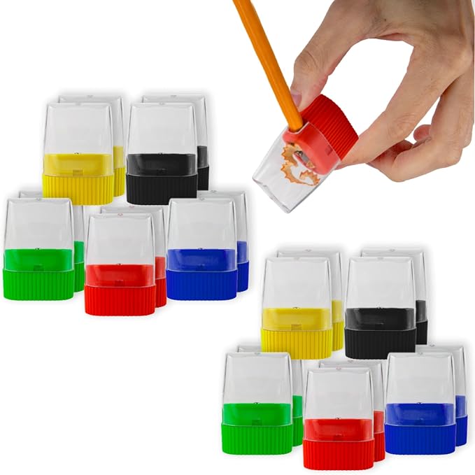 100 Pack Handheld Manual Pencil Sharpeners in Bulk Plastic Pencil Sharpeners - Image 9