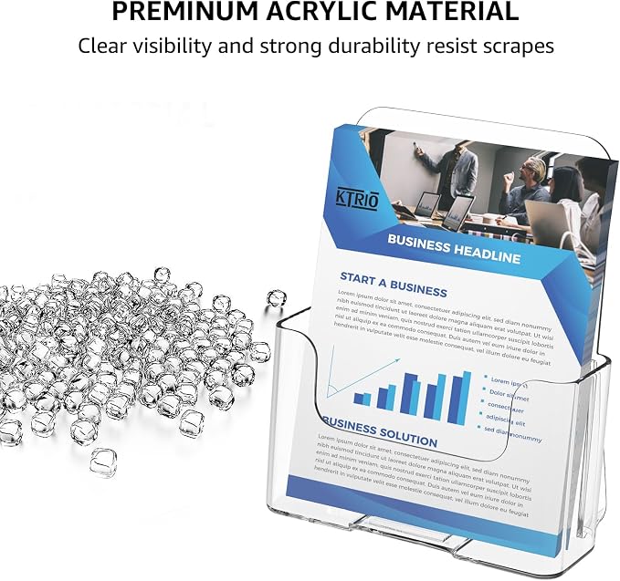 KTRIO Acrylic Brochure Holder 6 x 9, 2 Pack Bi-fold Flyer Display Stand | - Image 2