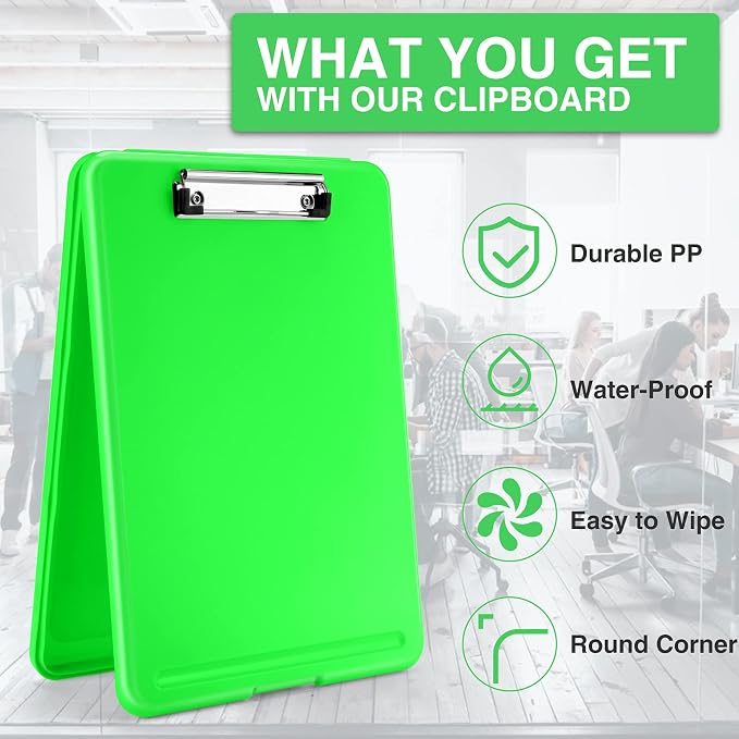 Sooez Clipboard with Storage, Plastic Storage Clipboards with Low Profile Clip - Image 4
