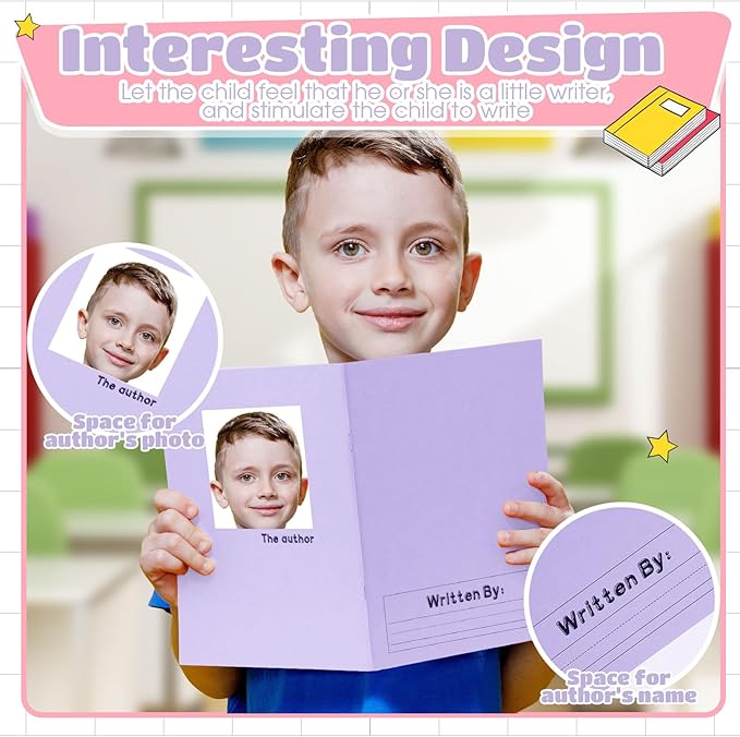 Henoyso 12 Pcs Primary Composition Notebook K-2 9 3/4 x 7 1/2 Inch Primary Journal, Back to School Supplies, Bulk Blank Writing Book for Kid to Write Draw Journal 60 Page Notebooks (Light Color)-DeskLoop Office