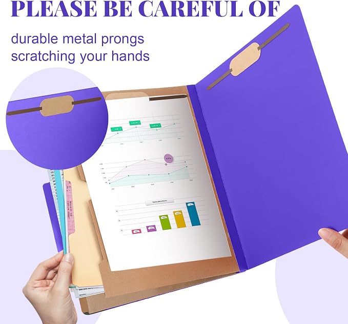 Skyygemm 12 Pcs Classification Folders Letter Size, 2 Pocket Dividers - Image 3