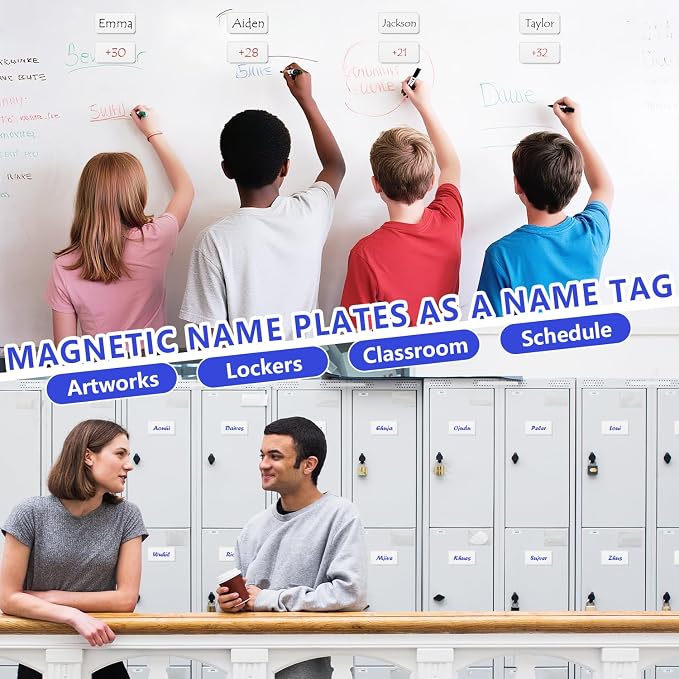 TOTiyea 40 Pack Dry Erase Magnetic Labels, 4x2 Inches, Dry Erase Name Magnets - Image 6