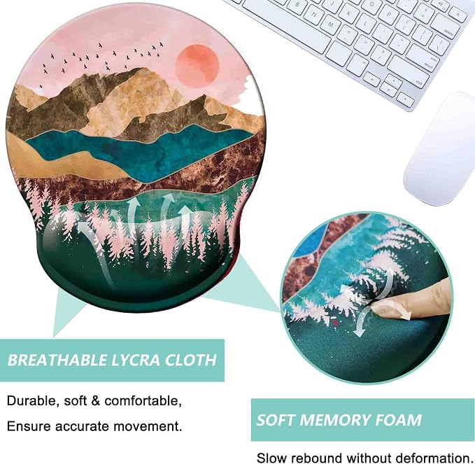 Mouse Pad with Wrist Support, Ergonomic Mouse Pad with Memory Foam Wrist Rest - Image 3