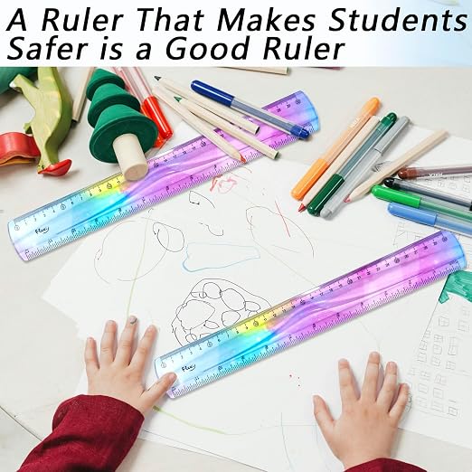 2 PCS 12 Inch Flexible Ruler, Bendable Plastic Ruler, Soft Bendable Gradient - Image 5