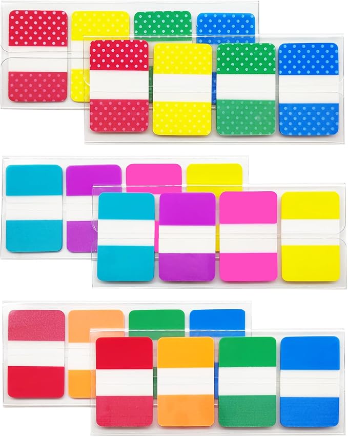 KICNIC Sticky Index Tabs 480 Pieces, 1 Inch Divider Tabs Stick On, Page Marker by KICNIC