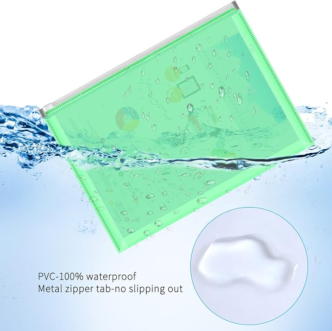 FYY 5PCS Plastic Envelopes, A4 Letter Size Poly Zip Envelopes File Folders - Image 3