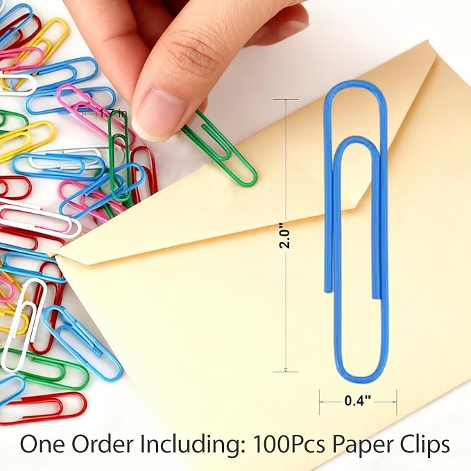 Paper Clips 100 Pcs 2 Inch Large Colorful Paperclips - Image 2