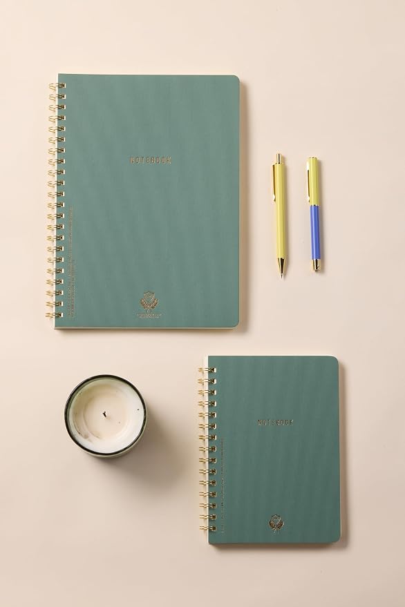 DesignWorks Ink Textured Paper Twin Wire Notebook, Daily Planner & Soft Cover - Image 2