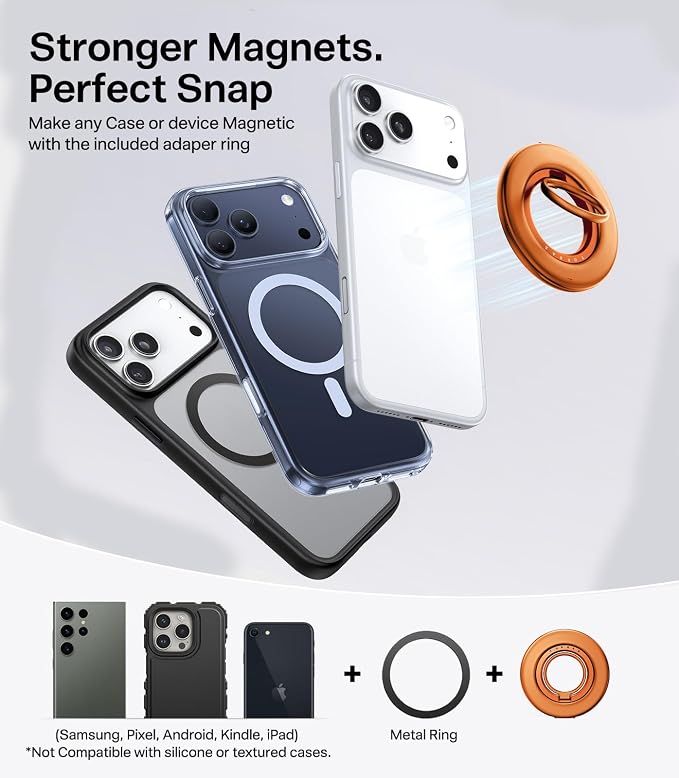 TORRAS 2025 Flagship Magnetic Phone Grip Ring Holder Kickstand Fit - Image 6