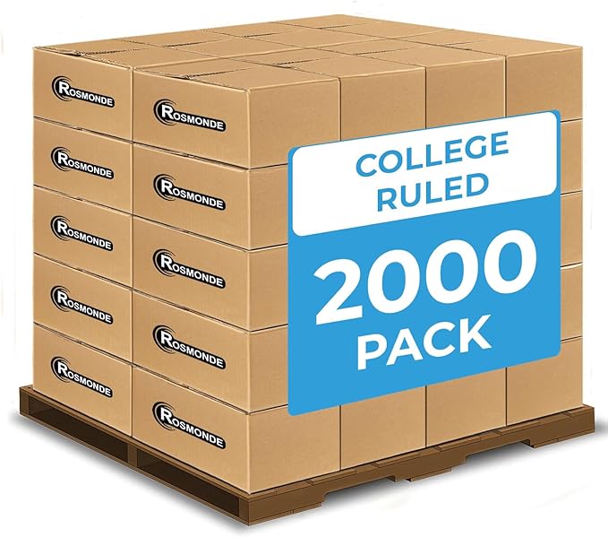 2000 Pack (Pallet) Composition Notebooks Bulk, College Ruled, Full Pallet of Notebooks, 200 Pages (100 Sheets), 9-3/4 x 7-1/2, Bulk Notebooks for School, College & Office, 4-7 Days Transit-DeskLoop Office