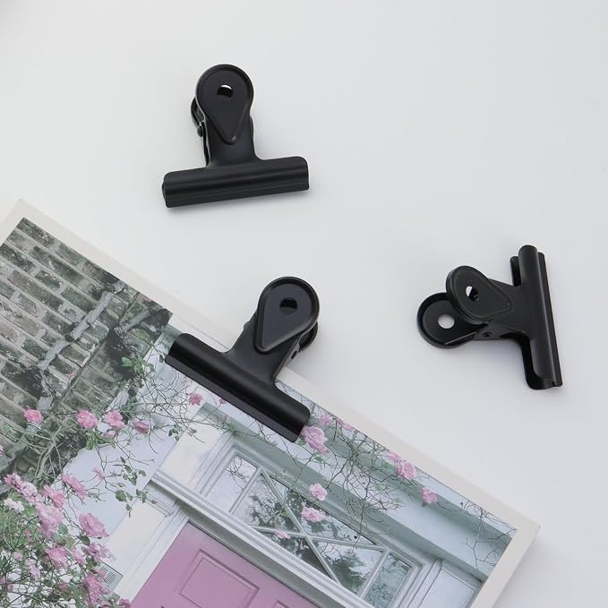 Xiaoyztan Mini Clips, 50mm Wide Metal Black Bulldog Clips Paper Clip Binder - Image 5