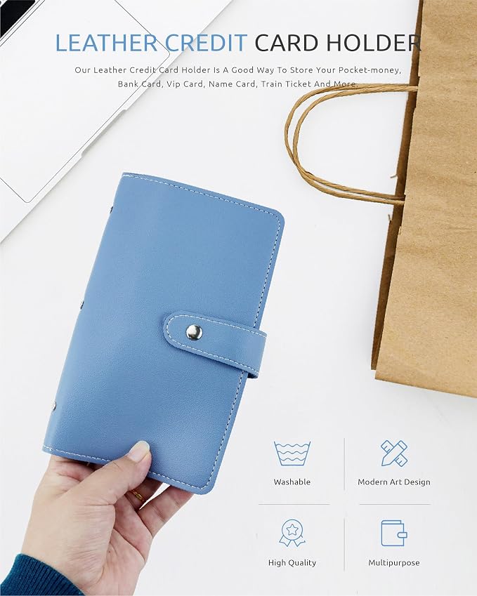 Credit Card Holder, Leather Business Card Organizer - Image 6