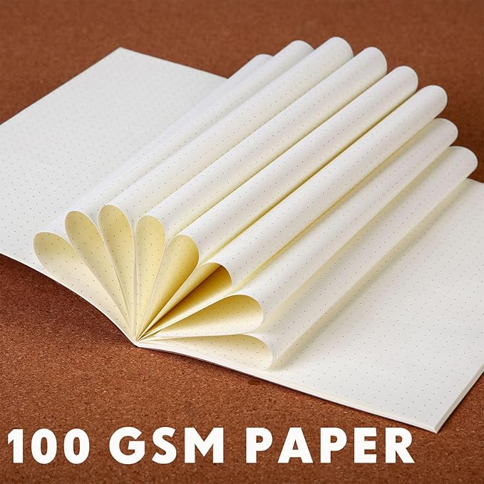 100 Pcs Kraft Notebook Journals 5.5 Inch x 8.3 Inch A5 Journal Softcover Notebooks Bulk for Kids Student Writing Sketch Office Notepad with 60 Pages 32 Sheets (Brown, Dot)-DeskLoop Office