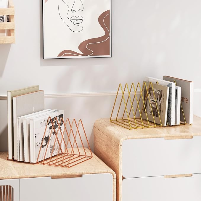 Urban Deco Triangle Desk Organizers Metal Wire Magazine Holder 10 Sections - Image 4