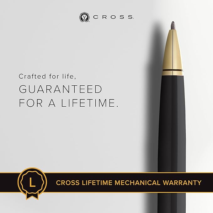 Cross Coventry Black Lacquer with Gold-Tone Ballpoint Pen-DeskLoop Office