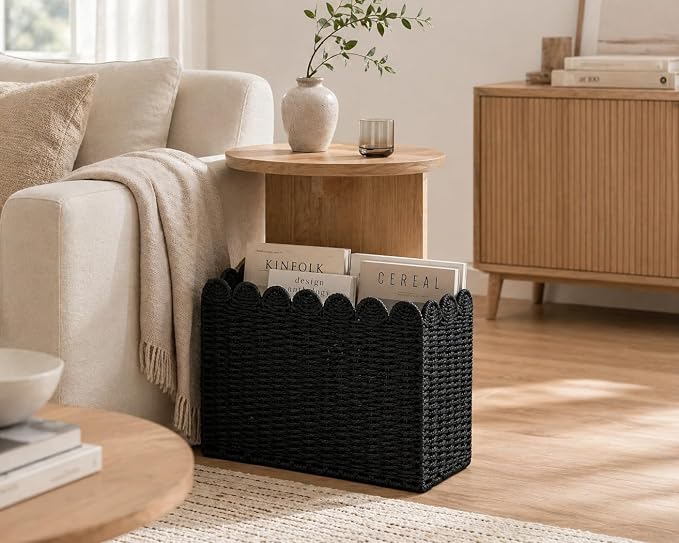 Black Paper Rope Magazine Holder - Image 9