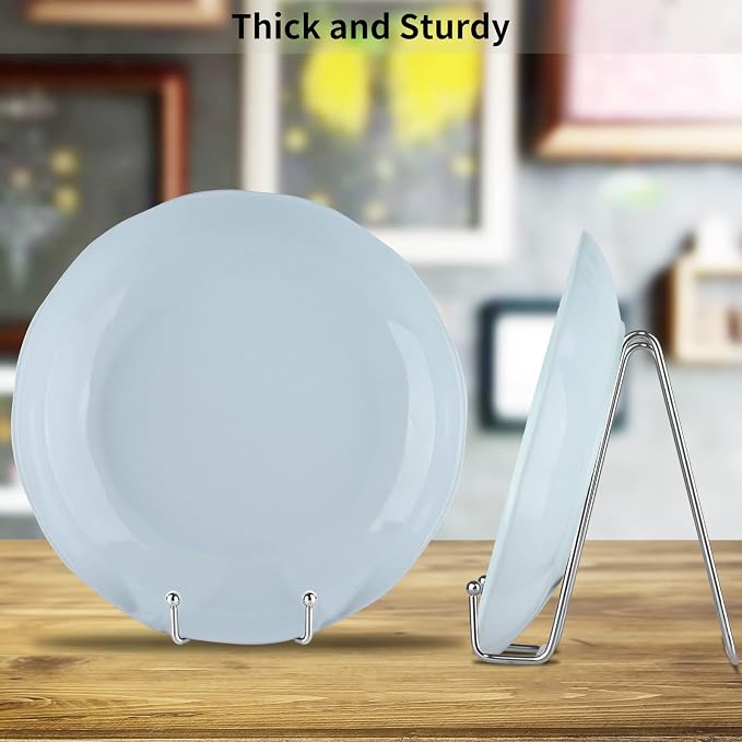 IBosins 5 Pack 6 Inch Plate Holder Display Stands, Metal Silver Frame Stand - Image 6