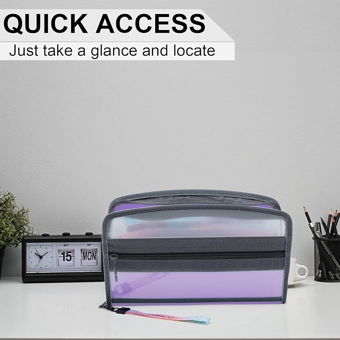 NAFY Small Accordian File Organizer, A5 Check Size 13 Pockets Coupon Receipt - Image 4