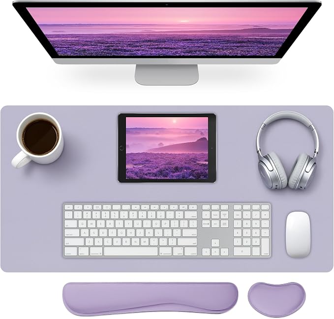 Mouse and Keyboard Pad, 3-in-1 Desk Mat Set, Wrist Rest by Meetcolor