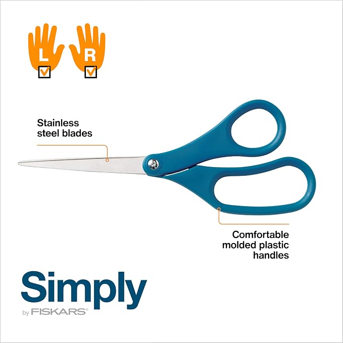 Fiskars 8" Scissors for Home & Office, Stainless Steel Scissors, All Purpose - Image 8