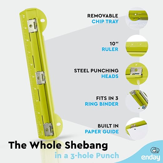 3 Hole Punch Green, Portable Hole Puncher - Image 3
