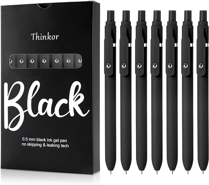 thinkor Gel Pens Black Ink, Cute Office School Supplies Gifts by Thinkor