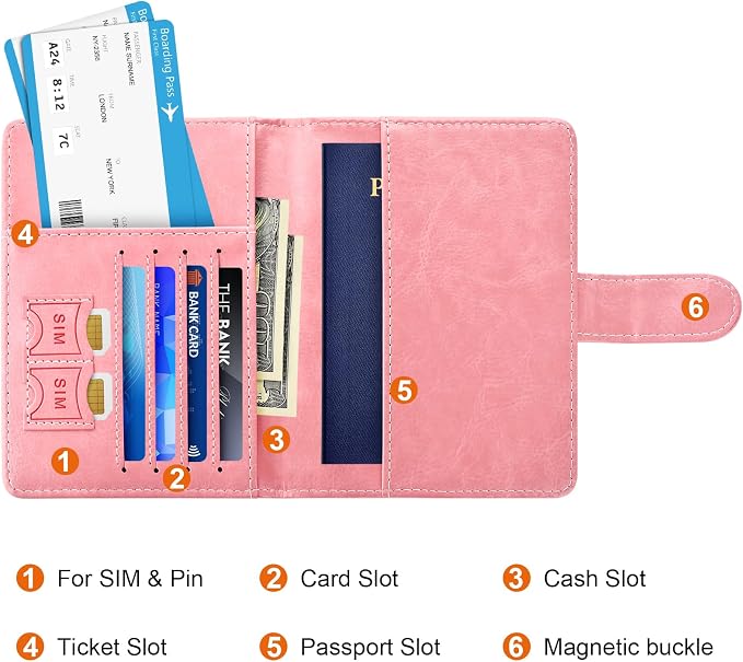 Eoehro Passport Holder for Travel Essentials, Passport Wallet Cover Case for - Image 4