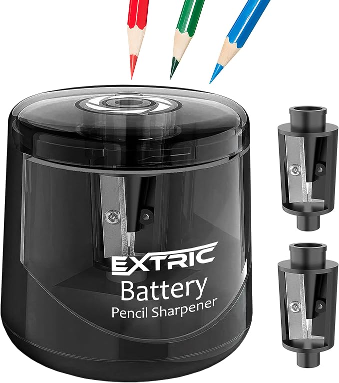 Battery Powered Electric Pencil Sharpener by EXTRIC