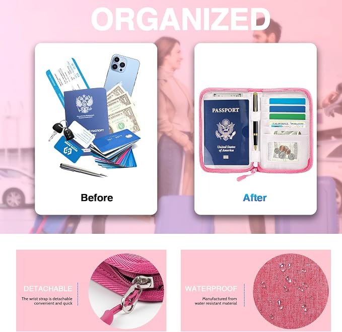 Passport Holder for Travel, Women Rfid Blocking Passport Wallet, Travel - Image 5