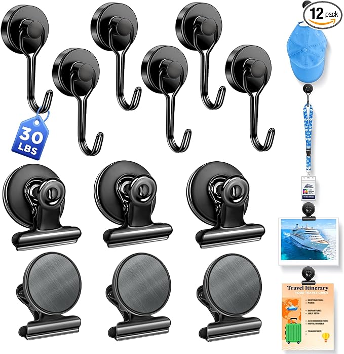 30lbs+ Magnetic Hooks and Clips by CollectHall