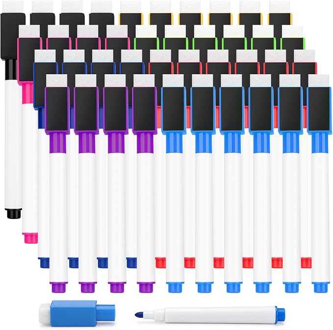 OWLKELA 40 Pcs Magnetic Dry Erase Markers by OWLKELA
