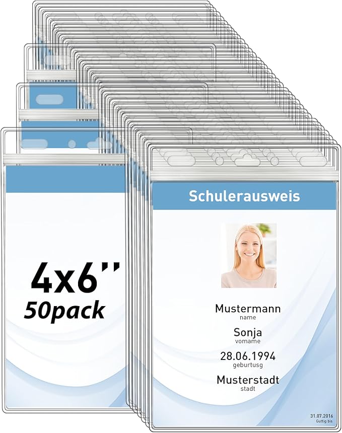 Vertical ID Badge Holders with Soft Edge, Waterproof Passport ID Card Holder by Mositear