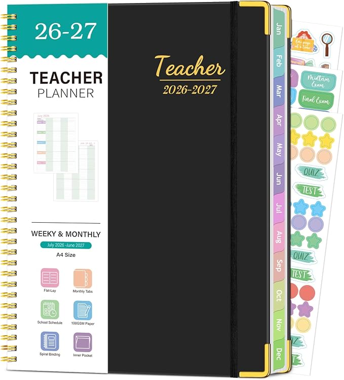 Teacher Planner 2026-2027, July 2026-June 2027 Academic Year, Large 8.5" x 11" by Homlive