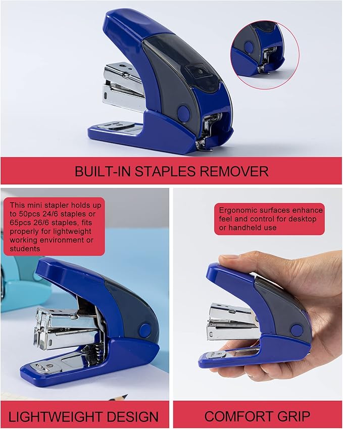 PAPERPAL Effortless Mini Stapler Set, 20 Sheet Capacity, Integrated Remover & - Image 5