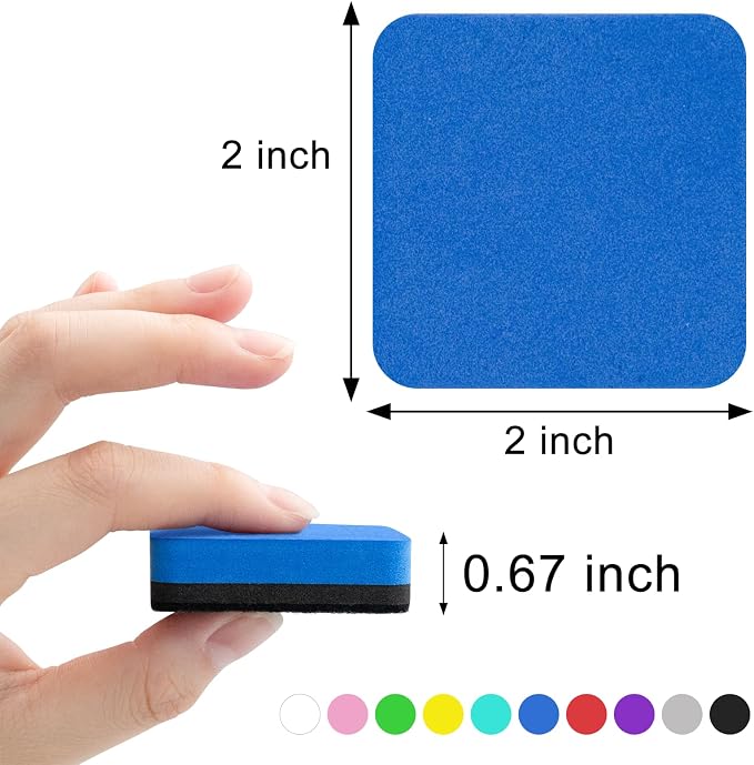 OWLKELA 90 Pcs Dry Erase Erasers, Magnetic Whiteboard Eraser, Mini Whiteboard - Image 2
