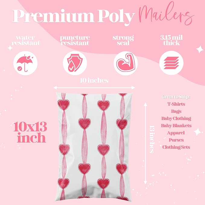 Pretty Package Store 10x13 Designer Poly Mailer 100 Pack Heavy Duty Waterproof - Image 2