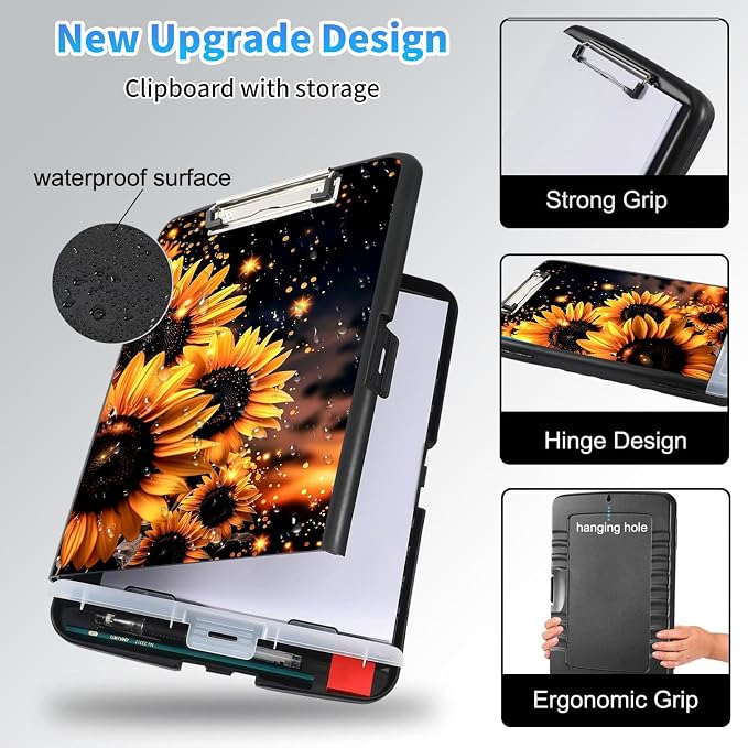 LYHXLYJH Clipboard with Storage, A4 Clipboards with Pen Holder, Heavy Duty - Image 3