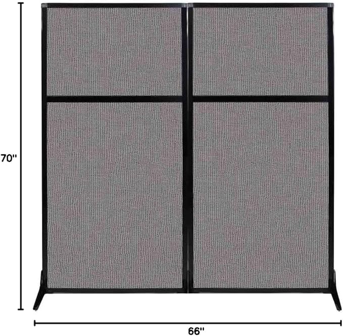Versare Workstation Partition | Portable Wall Divider | Modern Office Cubicle | Free Standing Privacy Screen | Flexible Work Space | 66" x 70" Slate Fabric Panels-DeskLoop Office