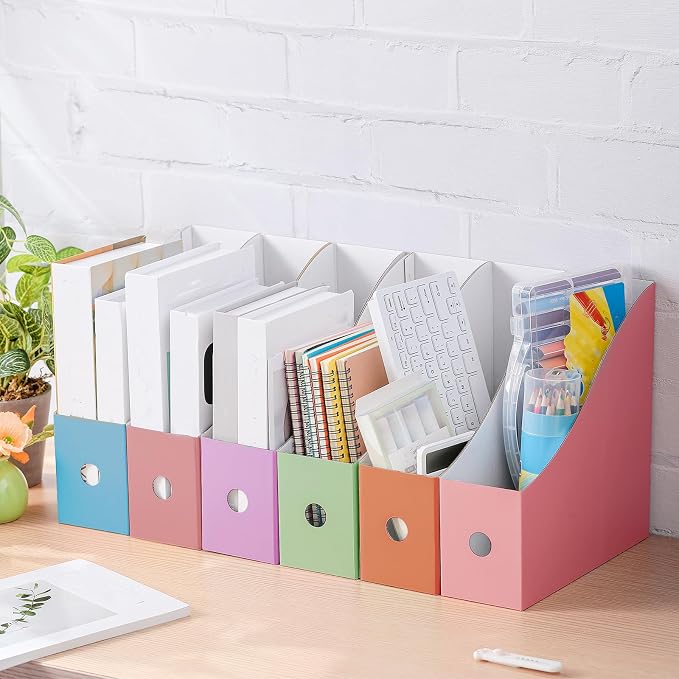 Colarr 48 Pcs Cardboard Magazine Holders 12 Colors Magazine Storage Box - Image 5