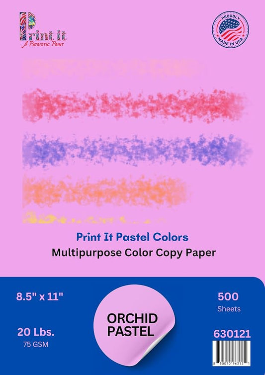 Printit Colors Multipurpose Paper, 20 lbs., 8.5" x 11", 500 Sheets/Ream – by Unknown