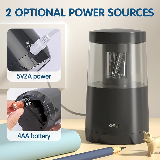 Deli Electric Pencil Sharpener, Automatic Pencil Sharpeners - Image 4