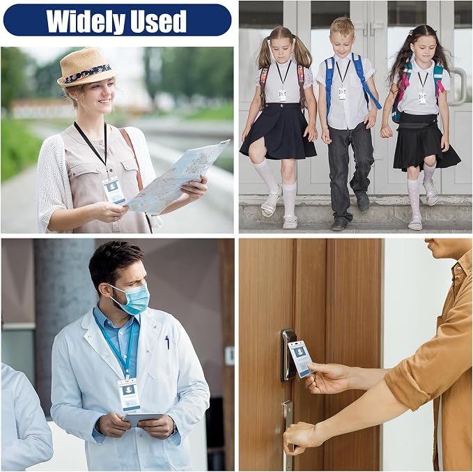 200 Pack Vertical ID Badge Holders Clear Plastic Waterproof Card Holder - Image 5
