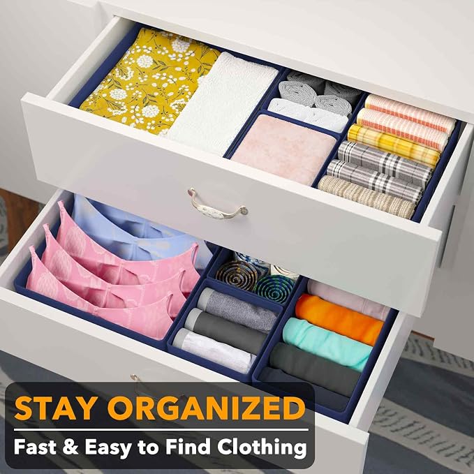 SpaceAid Drawer Organizer for Clothes, 12 Pack Dresser Drawer Organizer Bins - Image 3