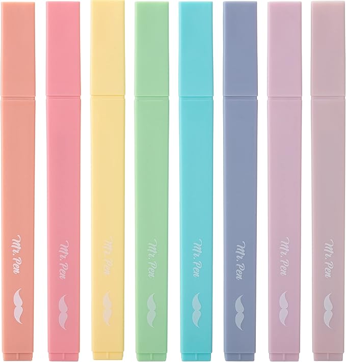 Mr. Pen- Aesthetic Highlighters No Bleed, 8 Pack, Candy Colors | Chisel Tip by MrPen