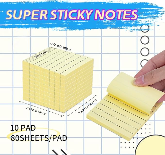 10 Pack Yellow Sticky Notes 3x3 in - Image 2