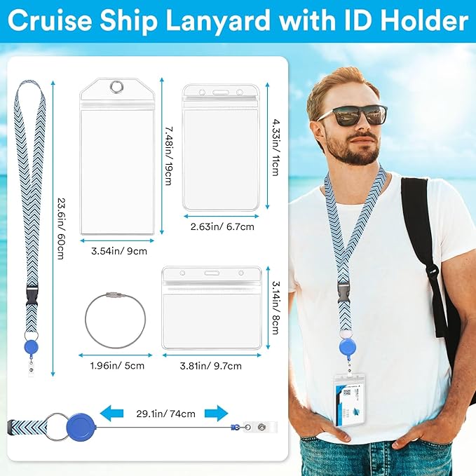 Billbotk Lanyards for Cruise Ship Card, 6 Sets Retractable Lanyard Key Card - Image 4