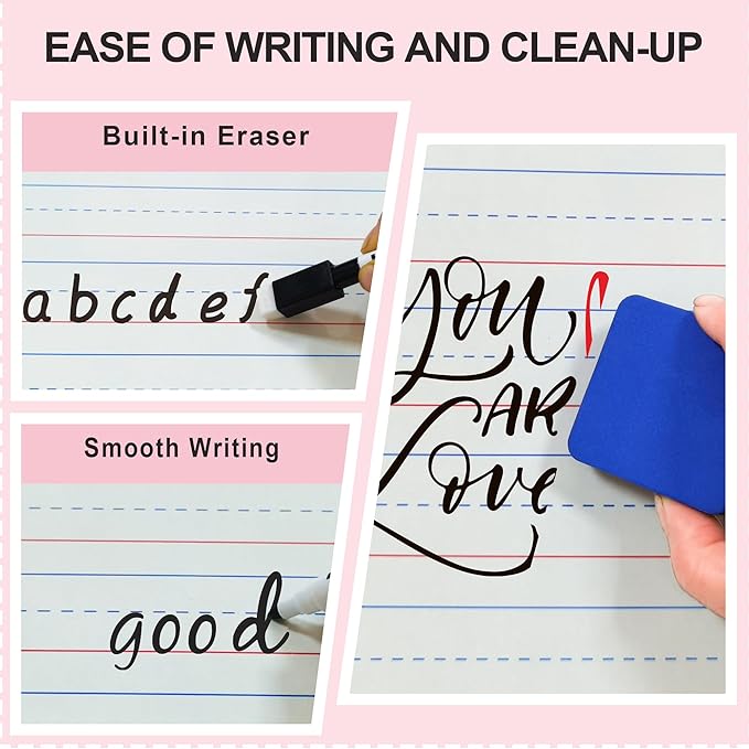 Set of 24 Dry Erase Boards, Double Sided Small Whiteboards - Image 5
