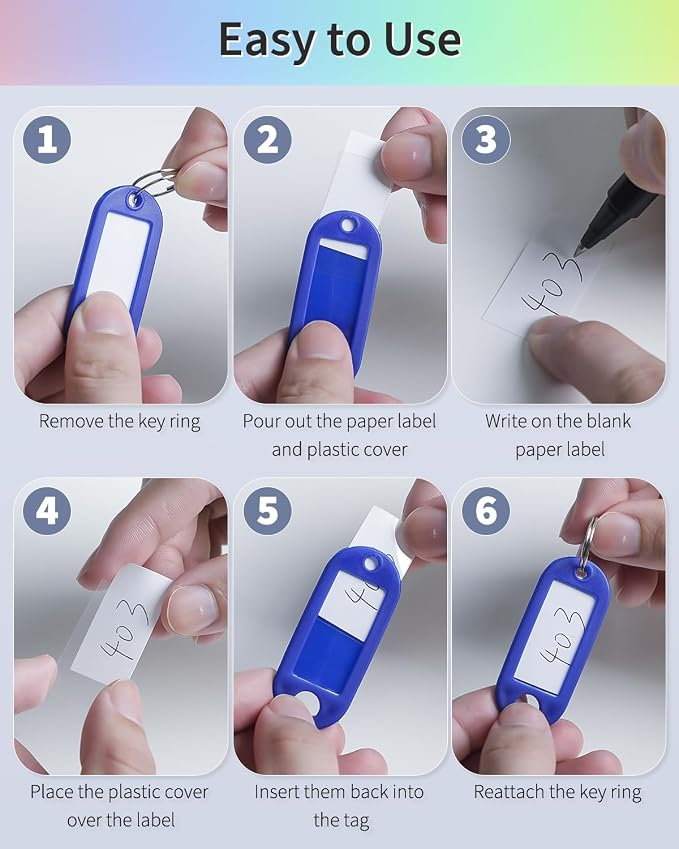Uniclife 40 Pack Tough Plastic Key Tags - Image 5