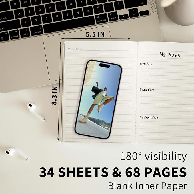 100 Pack A5 Lined Kraft Notebook Journals 8.3x5.5 In，Travel Journals Notebooks - Image 2